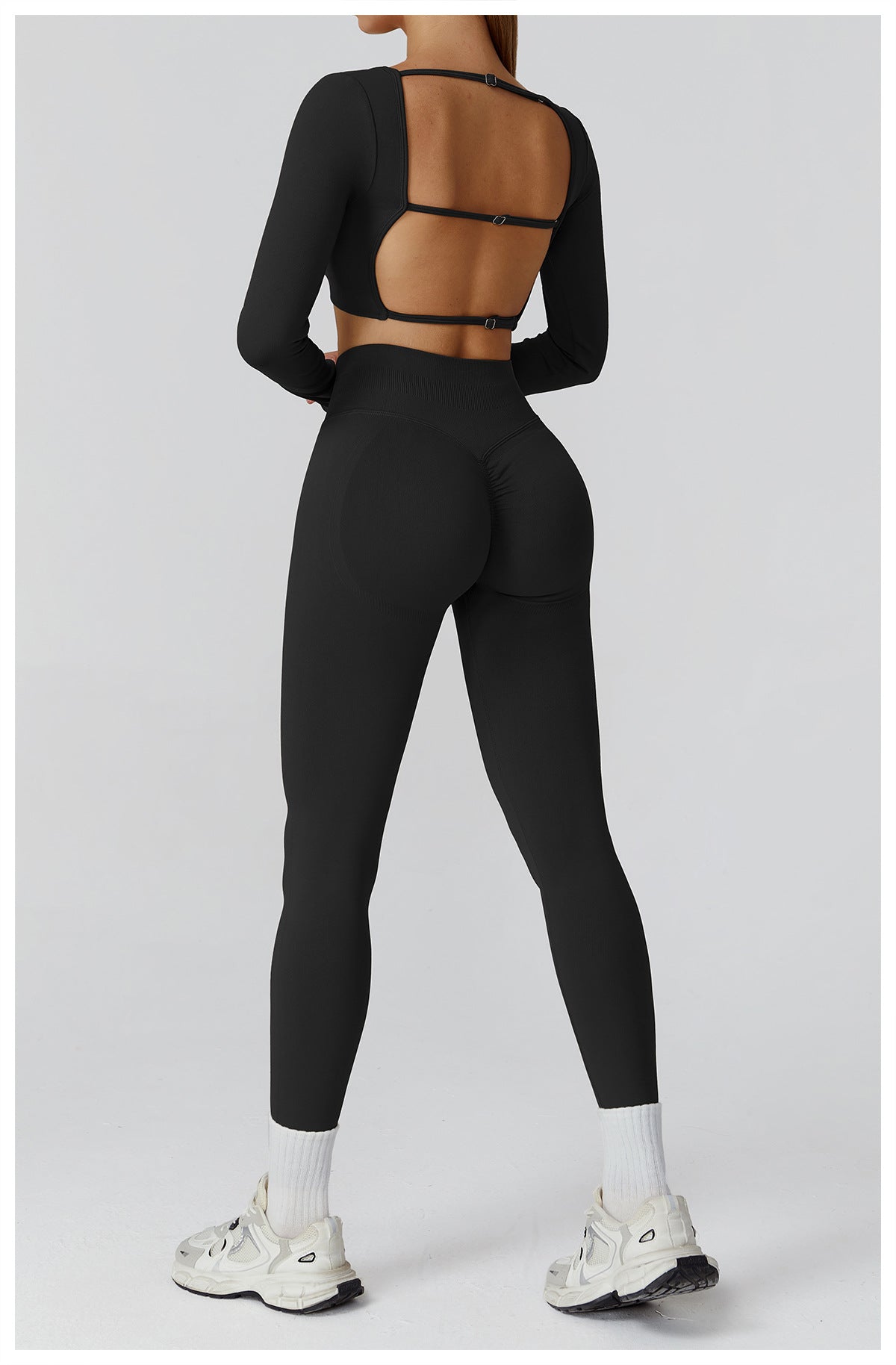 Seamless Yoga Set for Women: Hollow - Out Back - WutongActive