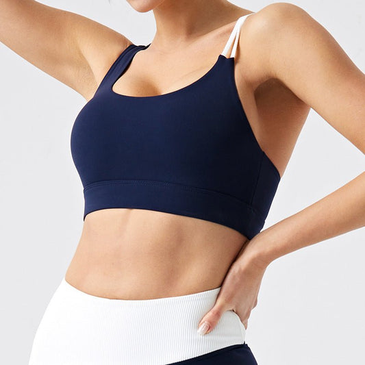 Slim - Fit Yoga Set - Color - Block Activewear with Built - in Bra for Women - WutongActive