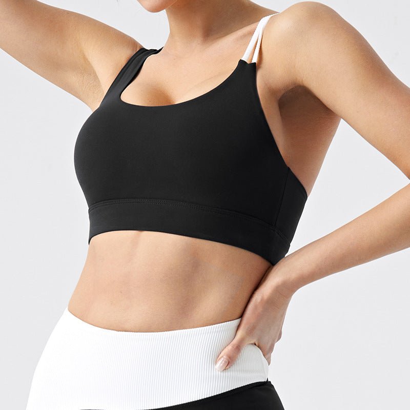 Slim - Fit Yoga Set - Color - Block Activewear with Built - in Bra for Women - WutongActive