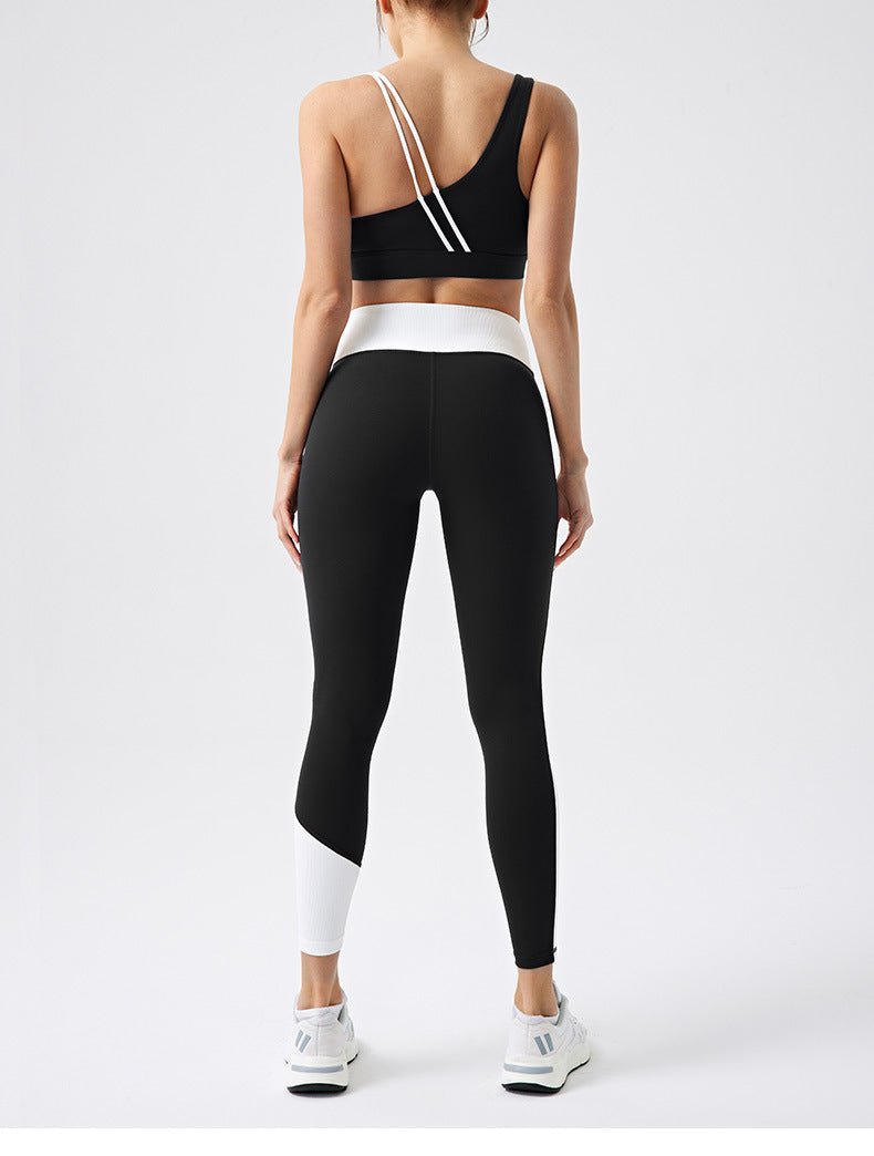 Slim - Fit Yoga Set - Color - Block Activewear with Built - in Bra for Women - WutongActive