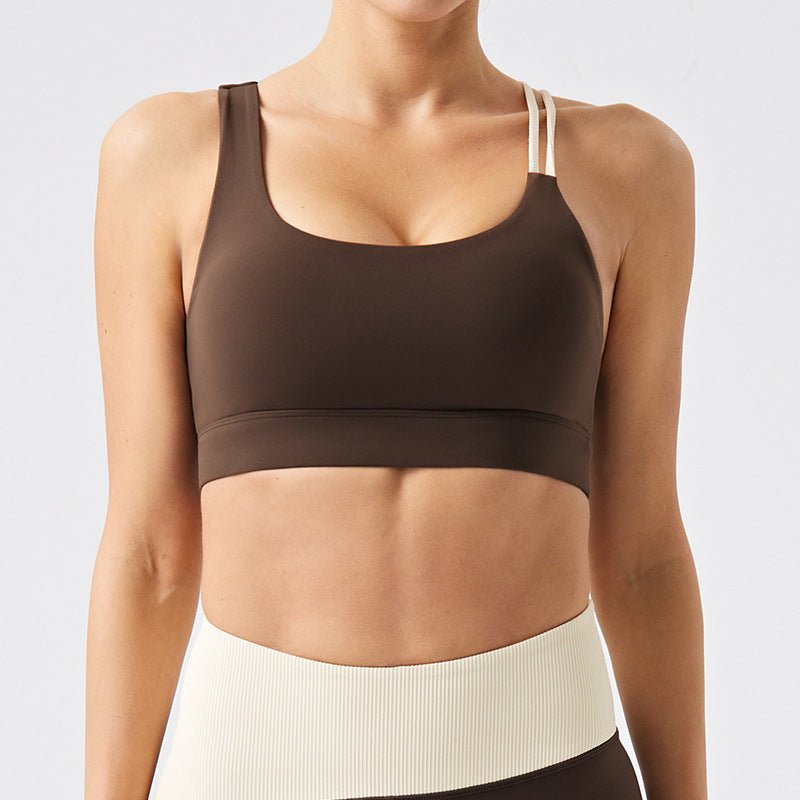 Slim - Fit Yoga Set - Color - Block Activewear with Built - in Bra for Women - WutongActive