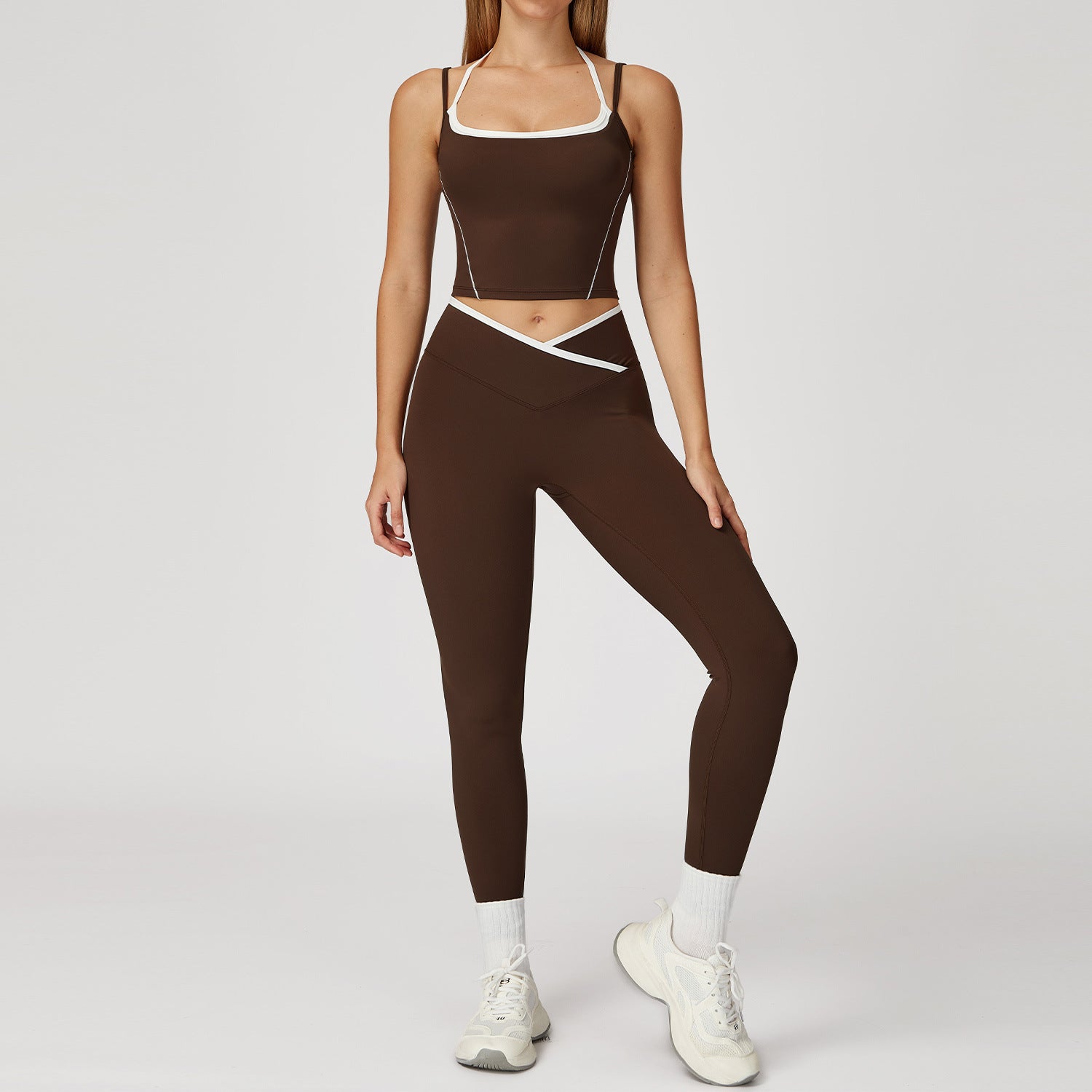 TikTok Viral Yoga Outfit - Halter Neck & High - Waist Lounge Set - WutongActive