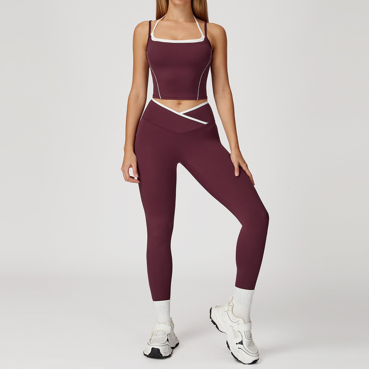 TikTok Viral Yoga Outfit - Halter Neck & High - Waist Lounge Set - WutongActive