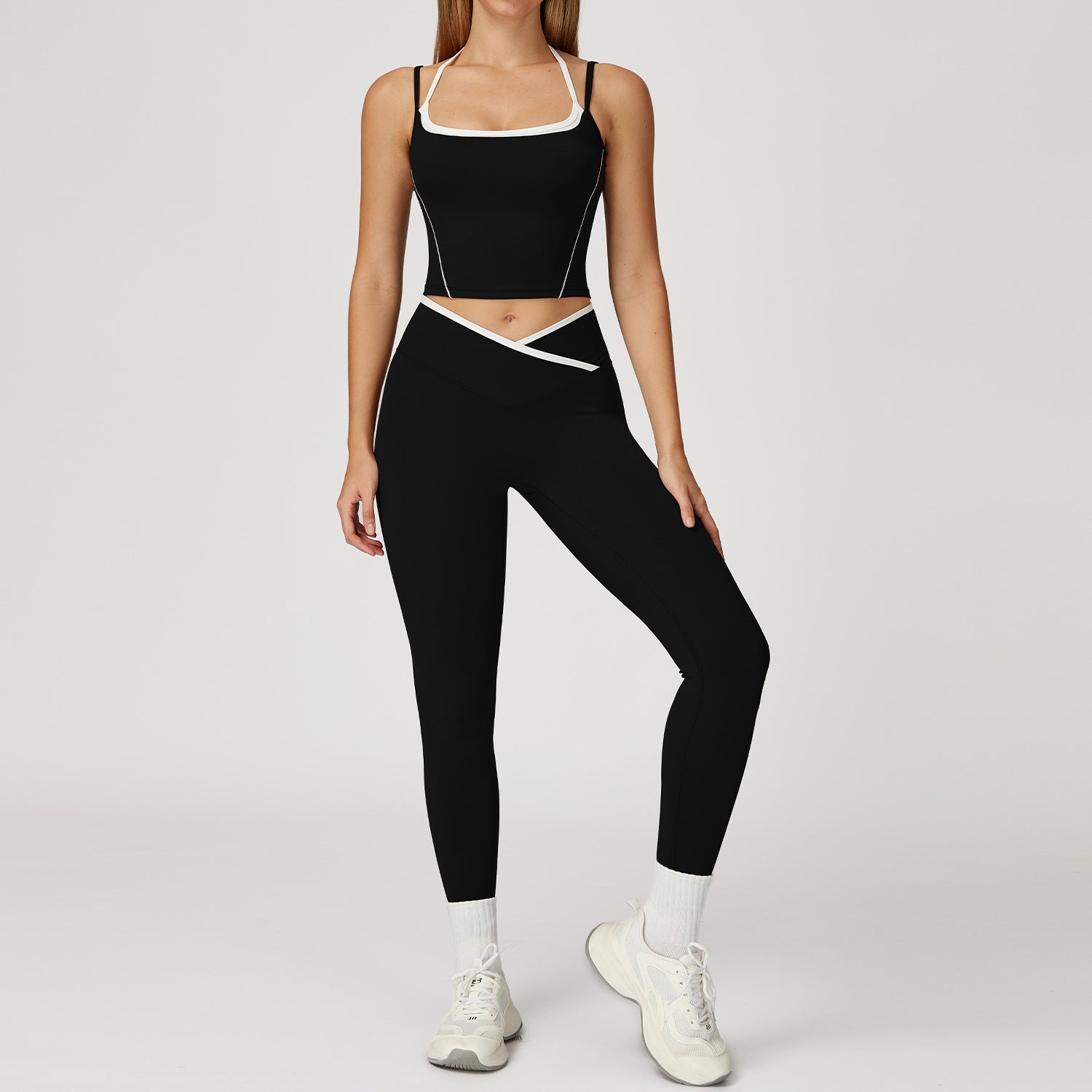 TikTok Viral Yoga Outfit - Halter Neck & High - Waist Lounge Set - WutongActive