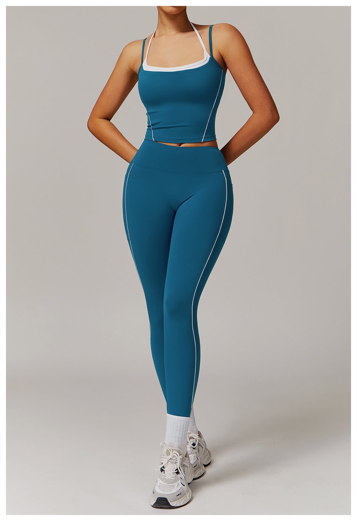 TikTok Viral Yoga Outfit - Halter Neck & High - Waist Lounge Set - WutongActive