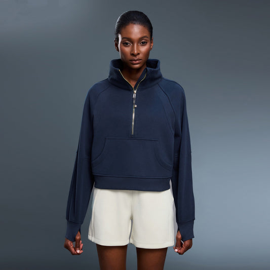 Winter Fleece - Lined Half - Zip High - Neck Pullover Thermal Jacket - WutongActive
