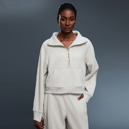 Winter Fleece - Lined Half - Zip High - Neck Pullover Thermal Jacket - WutongActive