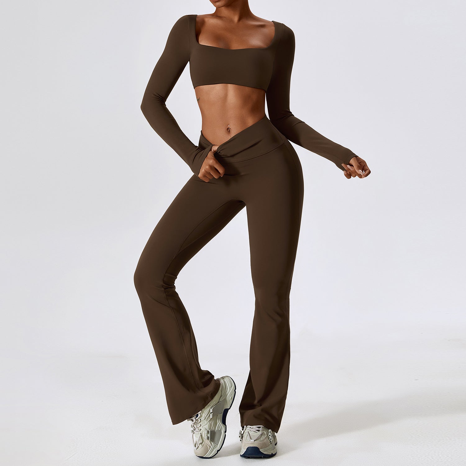 Women's Shockproof Yoga Set - Naked - Feel Quick - Dry Slim - Fit Sportswear for Autumn - WutongActive