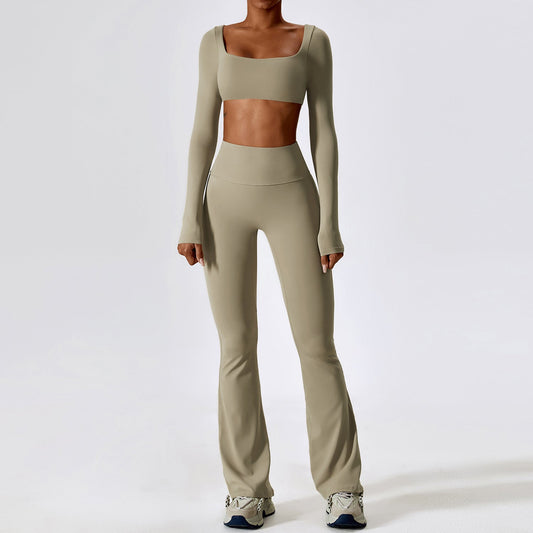 Women's Shockproof Yoga Set - Naked - Feel Quick - Dry Slim - Fit Sportswear for Autumn - WutongActive