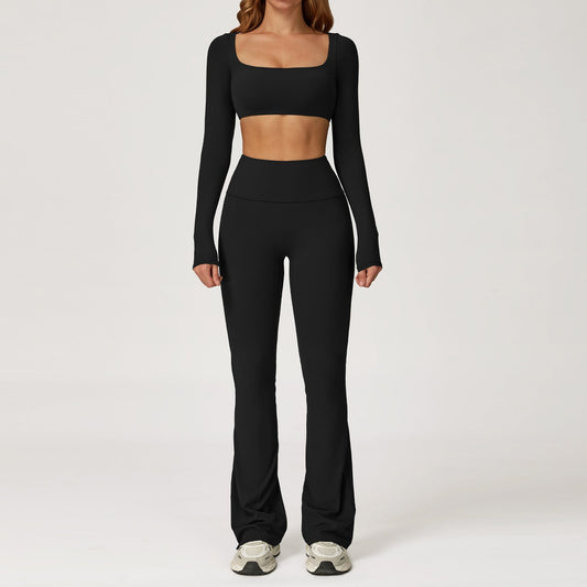 Women's Shockproof Yoga Set - Naked - Feel Quick - Dry Slim - Fit Sportswear for Autumn - WutongActive